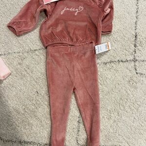Juicy Couture Kids Velour Pink Leggings Set